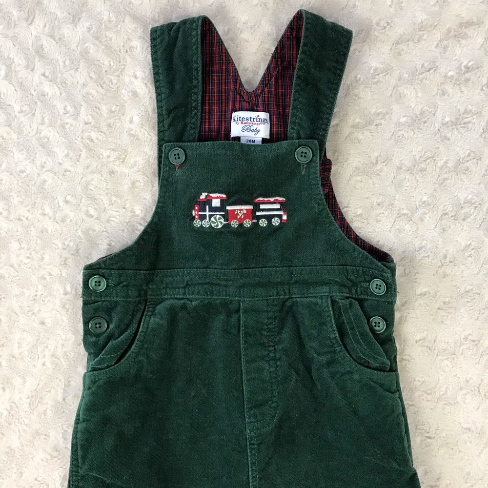 Kitestrings by Hartstrings Overalls Train Green
